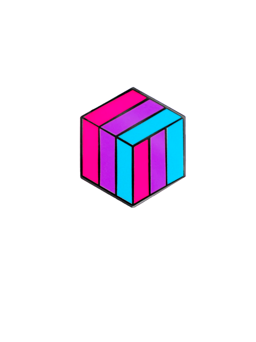 Proud Zebra Androgyny Cube Pin