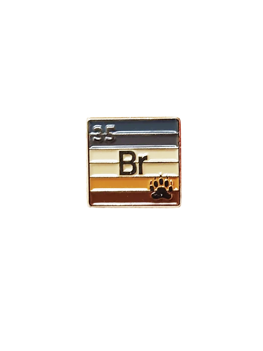 Queer Chemistry Bear Pin Detail