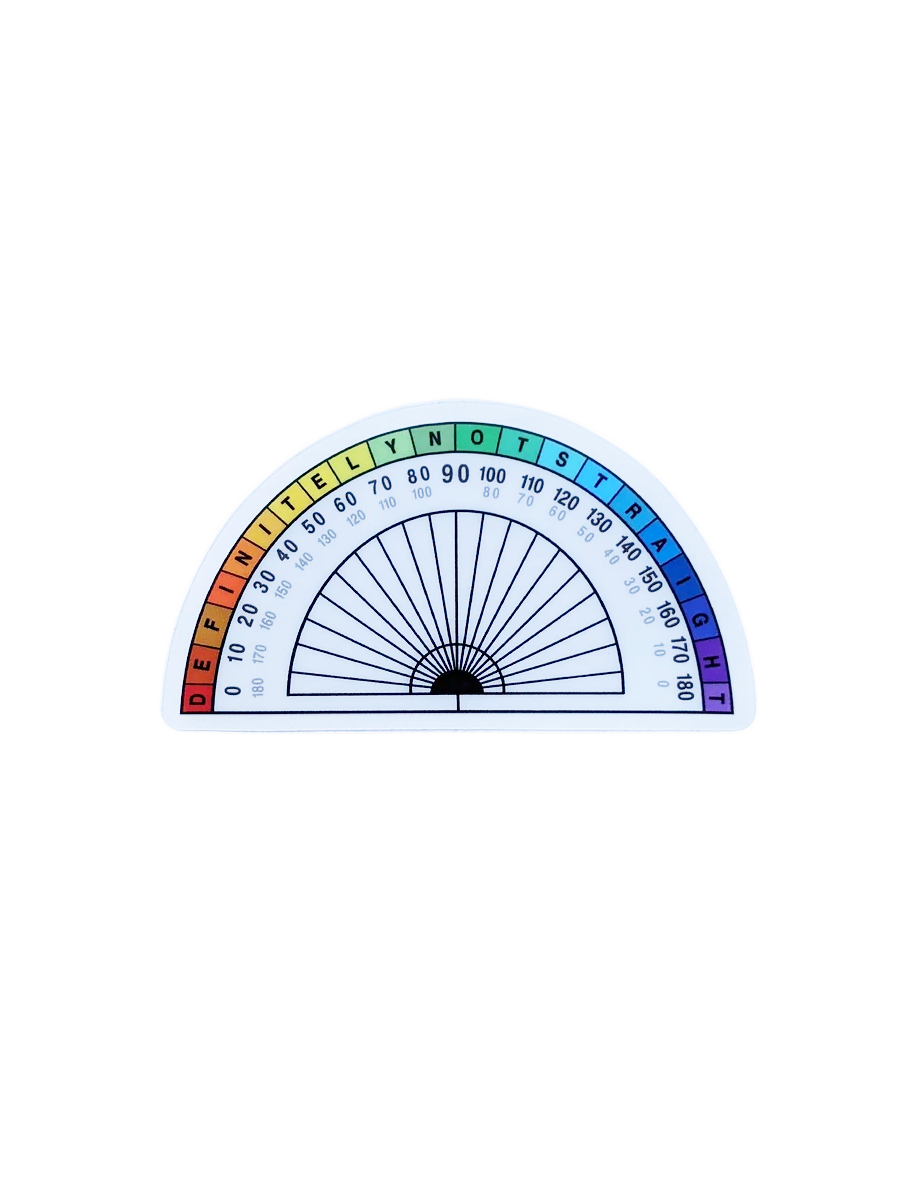 Definitely not Straight Protractor Sticker – GenderGear.ca