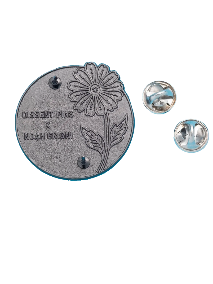 Let Trans Kids Bloom Pin from back